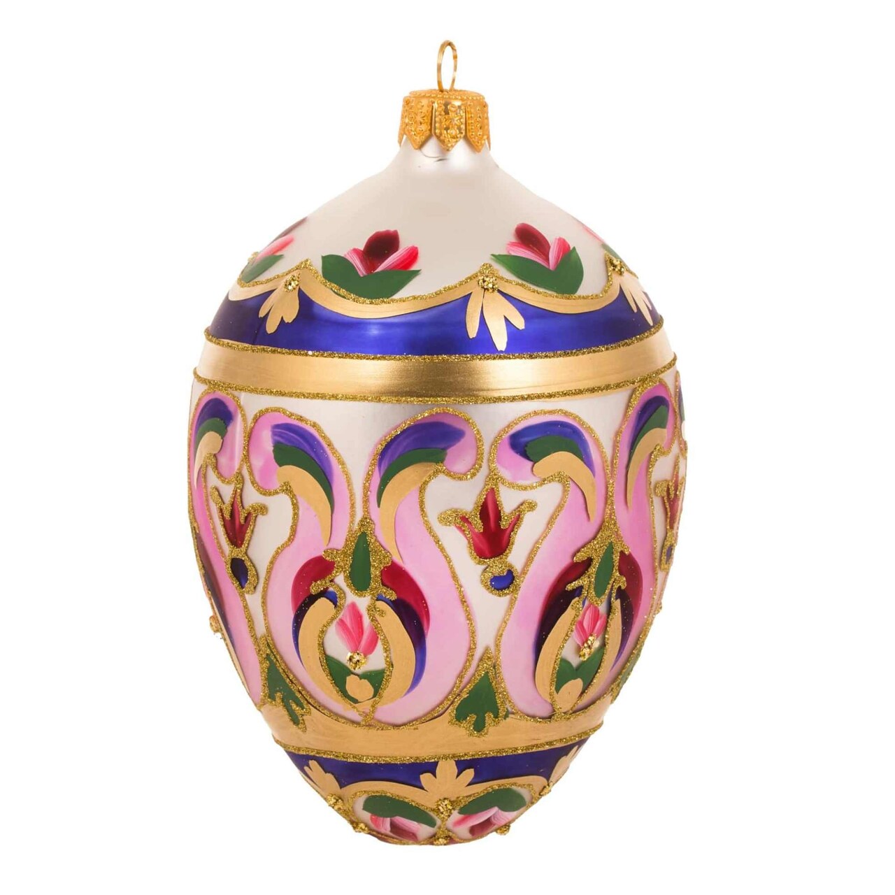 Miss Christmas 5.0 Inch Pink & Purple Fabrege Egg Christmas Tree Ornament , Christmas Decor